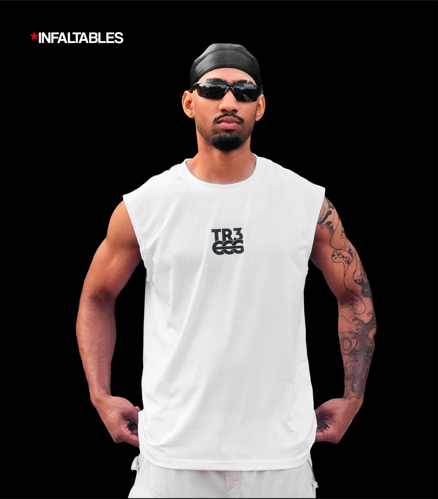 FRANELA SIN MANGAS INFALTABLE — WHITE CLEAN